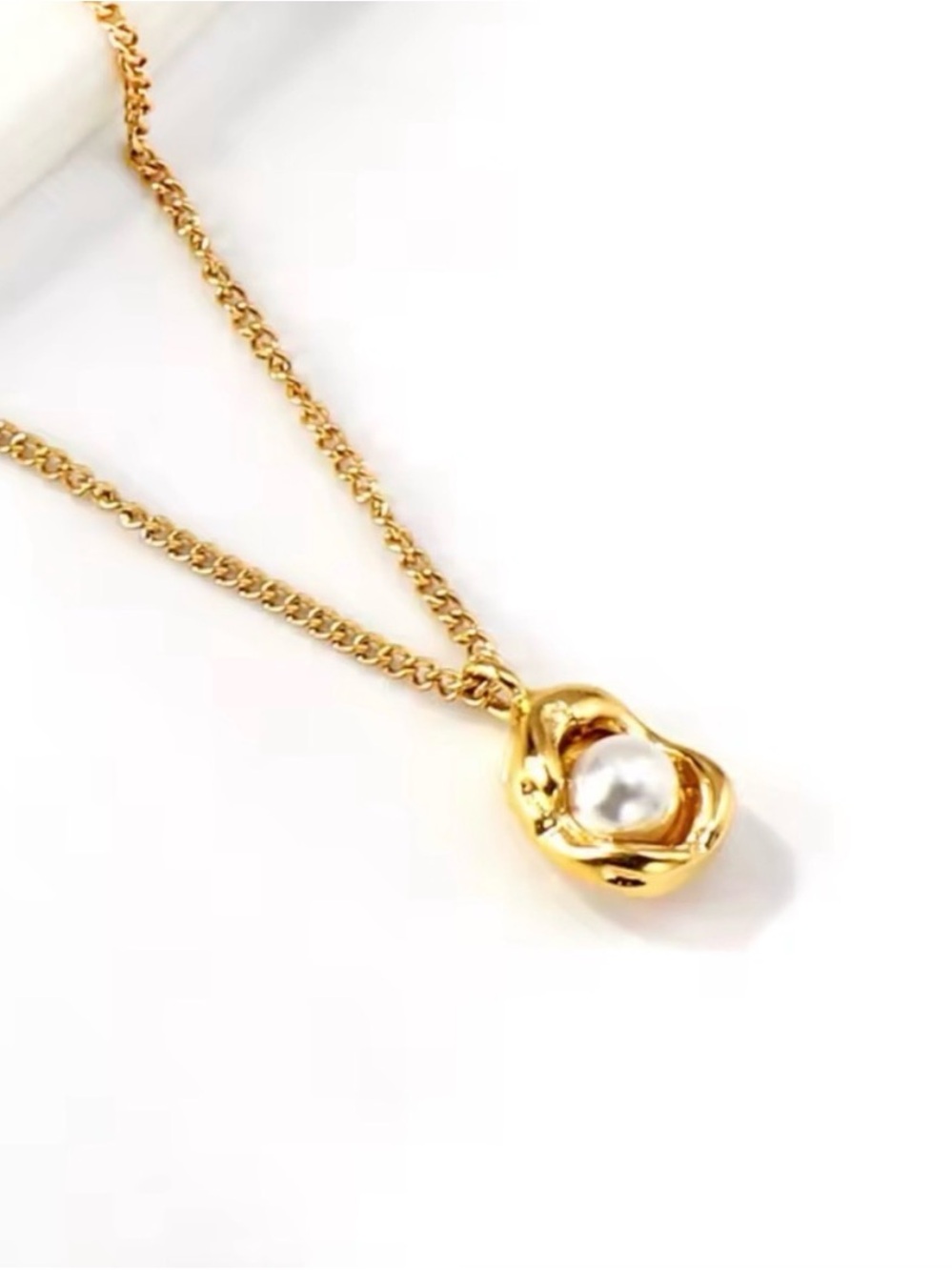 18K Gold Simplicity Retro Pea
Pearl Gold waterproof - Picture 4 of 5
